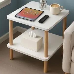 2단 피칸데코 협탁 40x40x53 조립식 나무테이블 선반