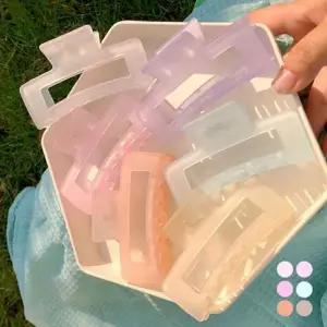 투명 머리핀 기본 헤어핀 파스텔 올림머리 사각집게핀