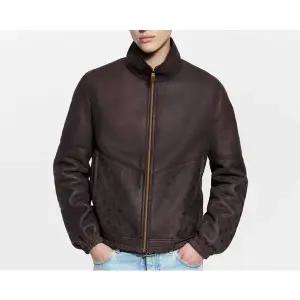 [LOUIS VUITTON]루이비통 브라운 시어링 트랙 톱 가죽 자켓 149283428