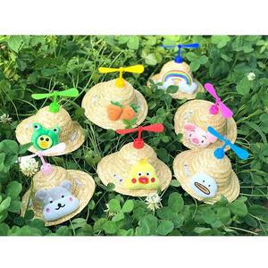 고양이밀짚모자 소형견모자 썬캡밀짚모자 중소형견 의상 대나무잠자리모자 위한 보닛