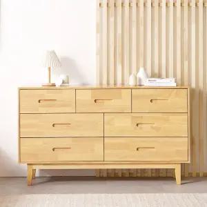 지앤퍼니 체플리 원목 와이드 서랍장 1400x400x800mm, 3단, 내추럴