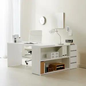 아이비 와이드 데스트 코너형 책상1400size (서랍포함)