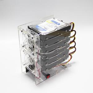 DIY 하드 디스크 확장 브래킷 HDD 3.5 NAS 6 10 외부 랙 전원 공급 지원 마이닝 투명 아크릴