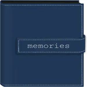 파이오니어 사진 앨범 EXP-57/BM 36포켓 5 x 7인치 자수 Memories 스트랩 바느질 가죽 커버 미니 블루