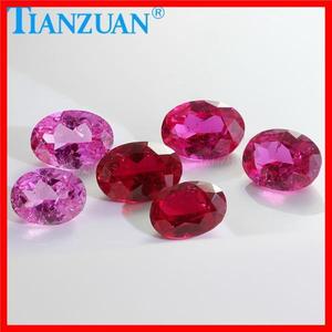 타원형 모양의 랩 그로운 루비 원석 빨간색 천연 컷 내부 크랙 및 함유물 있음 AGL 감정서 포함 루스 스톤