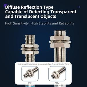 적외선 광전 스위치는 투명 유리 필름 물체 감지합니다. 확산 반사 유도