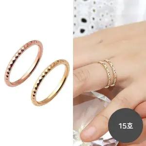 [하프클럽/]14K 로즈골드 골드 할로우 삼각 컷팅 금 반지 15호