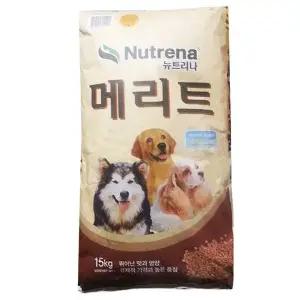메리트 15kg 대용량 경제적인 애견사료 대포장사료