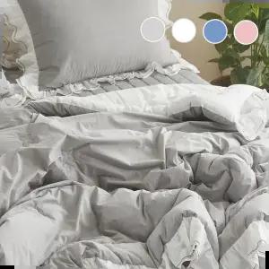 빅사이즈 국내생산 고밀도 60수순면 프릴 사계절겨울 차렵이불 집먼지진드기방지