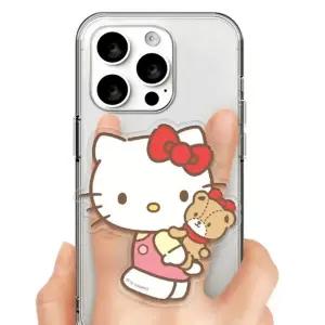 헬로키티 아크릴 스마트 그립 홀더 밀크 1P 스마트톡 스탠드 손잡이 핑거링