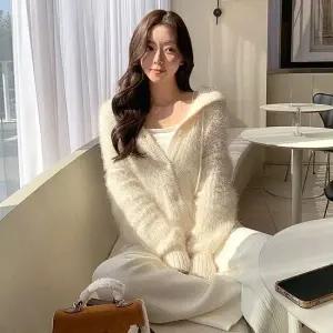 [미나그램] 코젤 부클 후드니트가디건