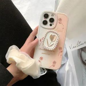 유니블링 갤럭시 s23 s22 s21 진주 톡 그립 밴드 스트랩 케이스