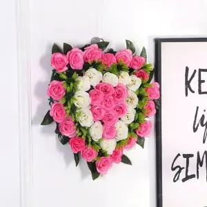 벽걸이 꽃꽂이 비누꽃 베이스 2개셋트 하트 37cm 2개