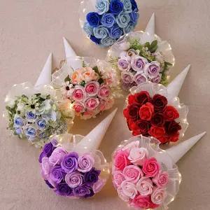 콘플라워 레이스 조명 비누 꽃다발 선물 감동 생일 졸업 입학 인테리어