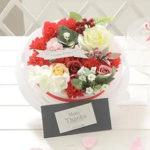 카네이션원형케익 레드 어버이날 반전케이크