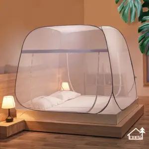 침대 사각 원터치 텐트형 모기장 형장 아기 접이식 캐노피 1인 싱글 슈퍼싱글 패밀리 유아 용장 1인용