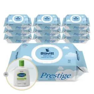 블라비트 프레스티지 엠보싱 캡형 물티슈 70매 10개입+세타필 모이스춰라이징 로션 237ml