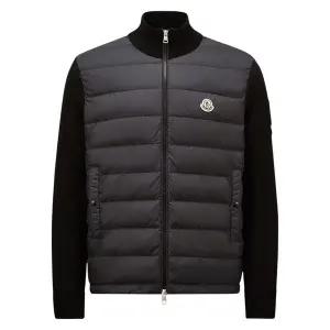 [몽클레르](공식매장AS)전사이즈 26시즌 몽클레어 블랙 니트 패딩 가디건(정면로고) L10919B00020M1115