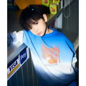 브라운브레스 BROWNBREATH KIDS PIGMENT WAITING TAG CREWNECK - BLUE