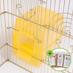 [하프클럽/올펫몰]외부 욕조 횃대 모이통 핀치 소형앵무 물놀이 샤워통