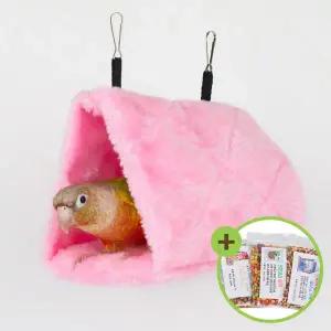 [하프클럽/올펫몰]앵무새 삼각터널 침대(소)밍크 텐트 은신처 OF-5065