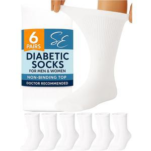 남녀를 위한 특별 필수 양말 u2013 6켤레 비결합 수분 흡수 신경병증 크루 길이