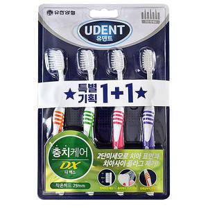 충치케어 2단 미세모칫솔 유한덴탈케어 유덴트 DX 4+4 (총8입)