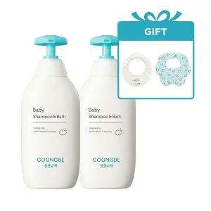 [궁중비책] 베이비 샴푸&바스 350ml x2개 + gift 샴푸캡, 베이비빕