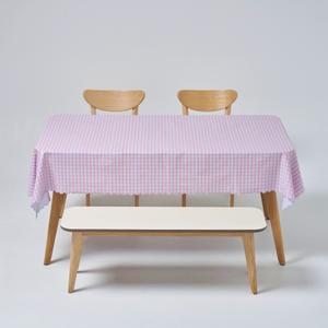 룰루홈 PVC 방수 식탁보 체크레드핑크, 138-180, 1개