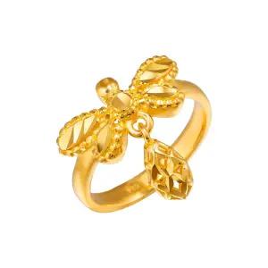 [한국금다이아몬드] 여자 순금 반지 눈꽃 컷팅 벌 볼 24K 3.75g 애끼