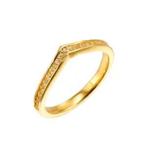 [한국금다이아몬드] 여자 순금 반지 큐 브이 레이어드 24K 3.75g 검지