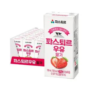 [파스퇴르][본사직영] 딸기 우유 190mlx24팩
