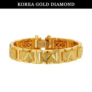 [한국금다이아몬드] 순금 팔찌 24K 남자 크로노 사각 금팔찌 75g
