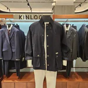 [킨록바이킨록앤더슨](신세계 사우스시티)[킨록X에든버러]네이비 울 본딩 카라 디테일 케주얼 필드 재킷...
