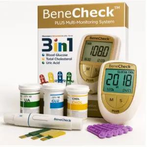 베네첵 3in1 혈당 콜레스테롤 요산 측정기 풀세트 ( 3종 시험지포함 )