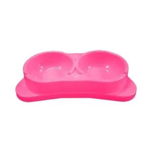 고품질 츠코 애완용 식기 쌍식기 각도 핑크 (WFJQJZX)