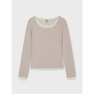 [후아유](센텀시티점)Layered Henry Neck Long Sleeve T-Shirt/ WHLAG2283F