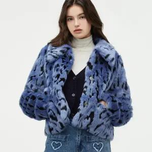 [모다아울렛][써스데이아일랜드]레오파드 에코 퍼 자켓 t248mlt234