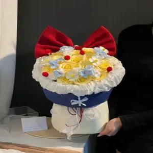 화이트페어리 영구 꽃다발 생일 졸업 입학 선물 여자친구용 완성품