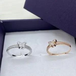 나비 큐빅 레이어드 패션 은 반지 커플 링 WBC51C1