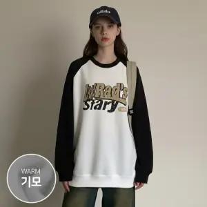 [국내자체제작] 럭키럭키 배색 맨투맨 (기모)