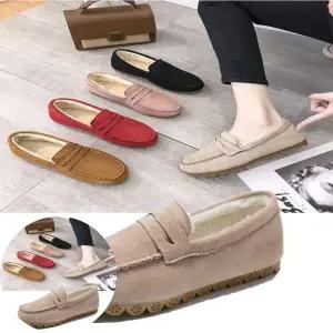 겨울운동화 여성 방한 모카신 기모 안감 겨울 슬립온 단화 털신