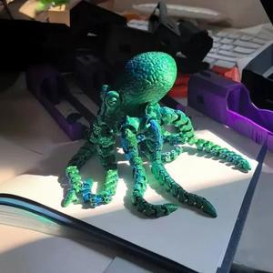 유연한 관절이 있는 3D 프린트 문어 피규어 가정 사무실 책상 장식 신비한 장난감