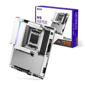 NZXT N9 X870E - Ryzen 9000/8000/7000-20+2+1, DDR5, 4X M.2, PCIe 5.0, Wi-Fi 7, 5GbE, USB 4 u2013 M.2 퀵 릴리스 래치, 풀 메탈 커버, 화이트 PCB용 AMD