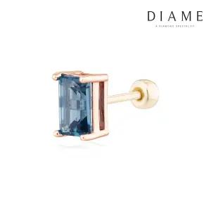 로즈 14K골드 런던블루토파즈 원석 피어싱(외짝) FGGE1143B2