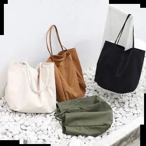 에코 숄더백 빅사이즈 넉넉한 수납 무지 캔버스 심플