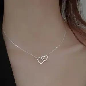 여성 크로스 투하트 목걸이 1P 레이어드 패션 포인트 패션목걸이 하트목걸이 여성목걸이