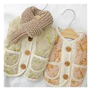 기타브랜드 패션독 강아지옷 김장조끼 플라워누빔조끼 S-2XL