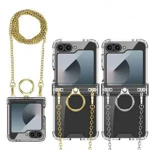 유니블링 갤럭시 z플립 6 5 4 3 체인 스트랩 투명 힌지 케이스