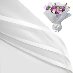 두야수르 20매 꽃다발 포장지 방수 22.8x22.8인치 DIY 선물 상자 결혼식 및 생일 반투명 흰색